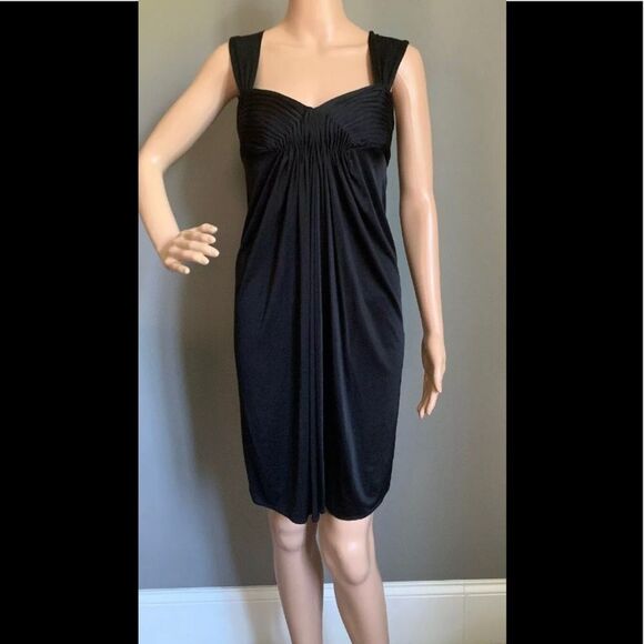 BCBGMAXAZRIA Black ruched pleated sleeveless dress size XXS - Picture 5 of 15